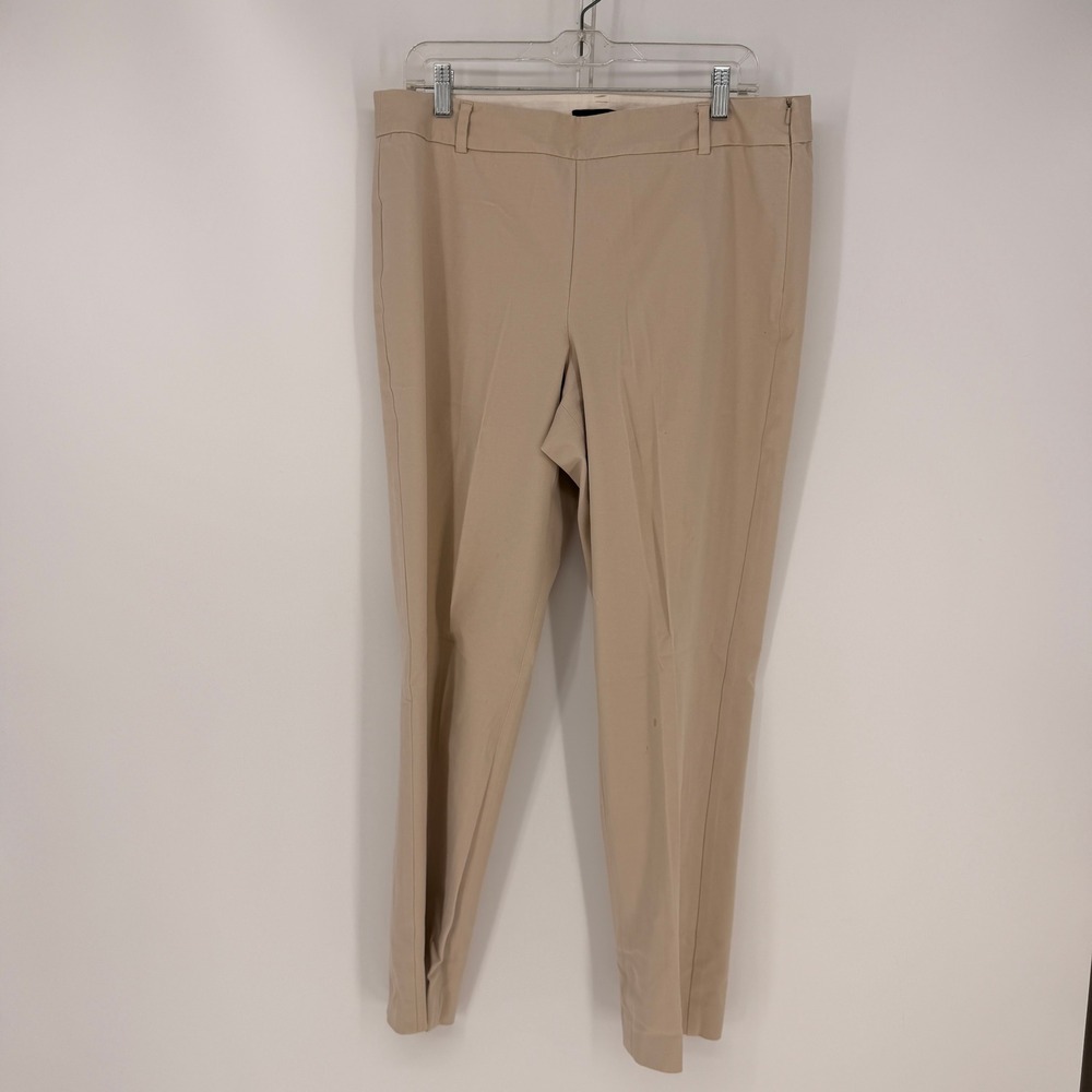 Talbots Heritage Dress Pants Women 12 Khaki Tan Side Zip Tapered Office Business